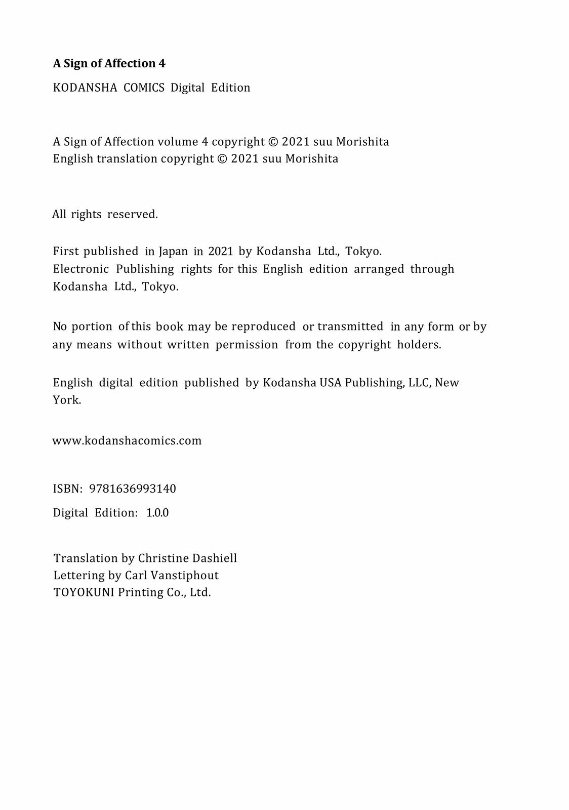 Read A Sign of Affection ENGLISH Manga Online