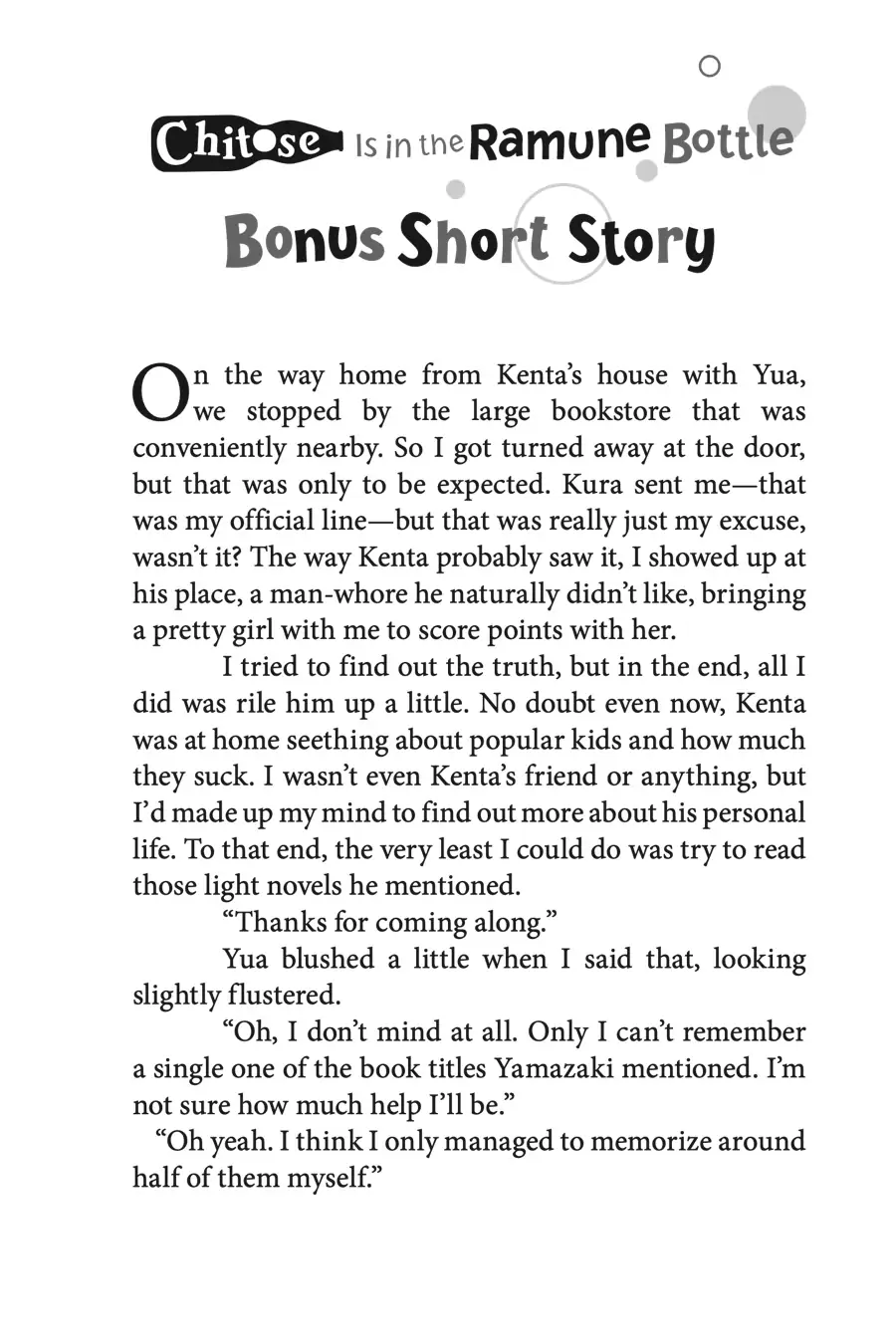 Read Chitose Is in the Ramune Bottle ENGLISH Manga Online