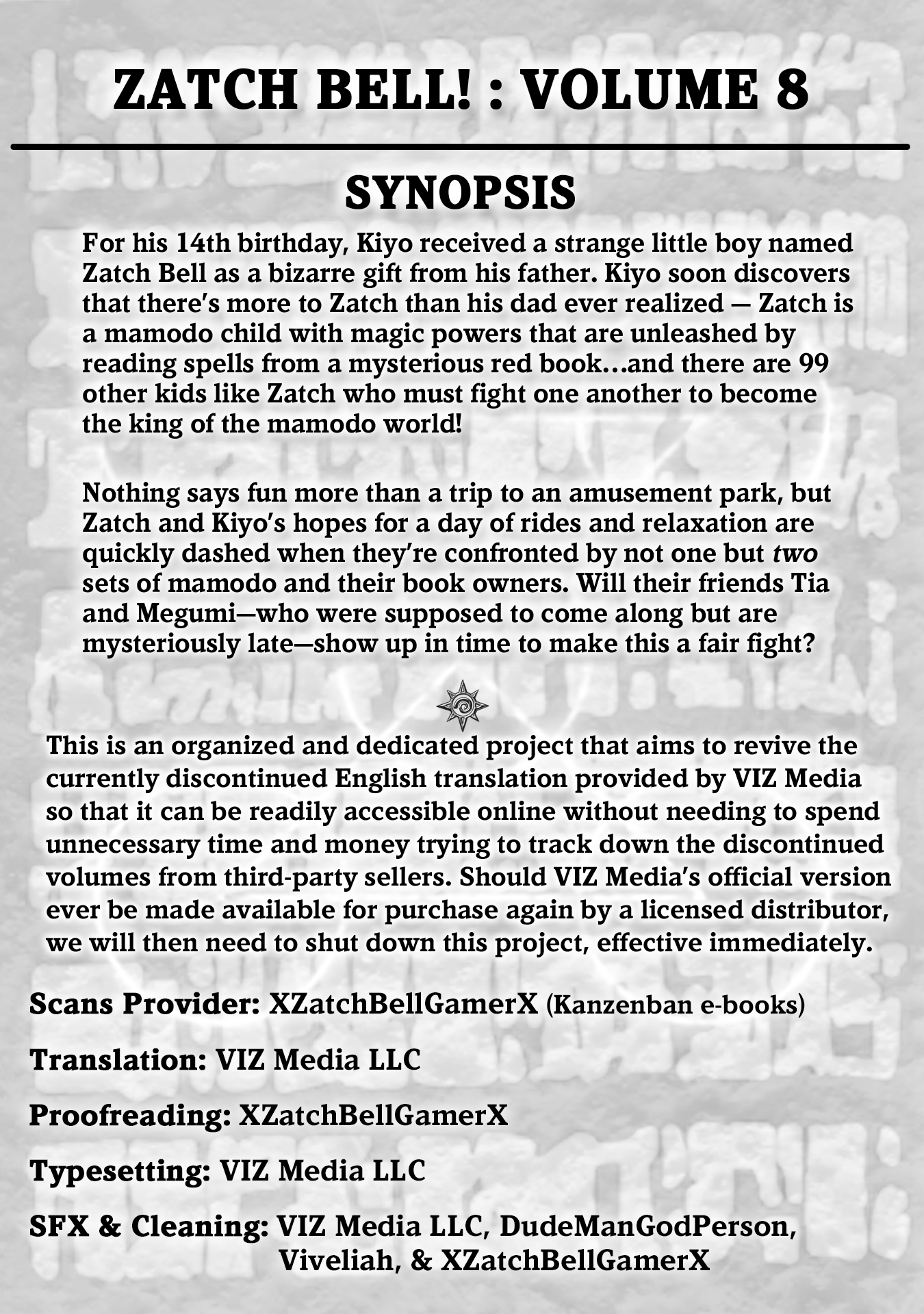 Read Zatch Bell! ENGLISH Manga Online